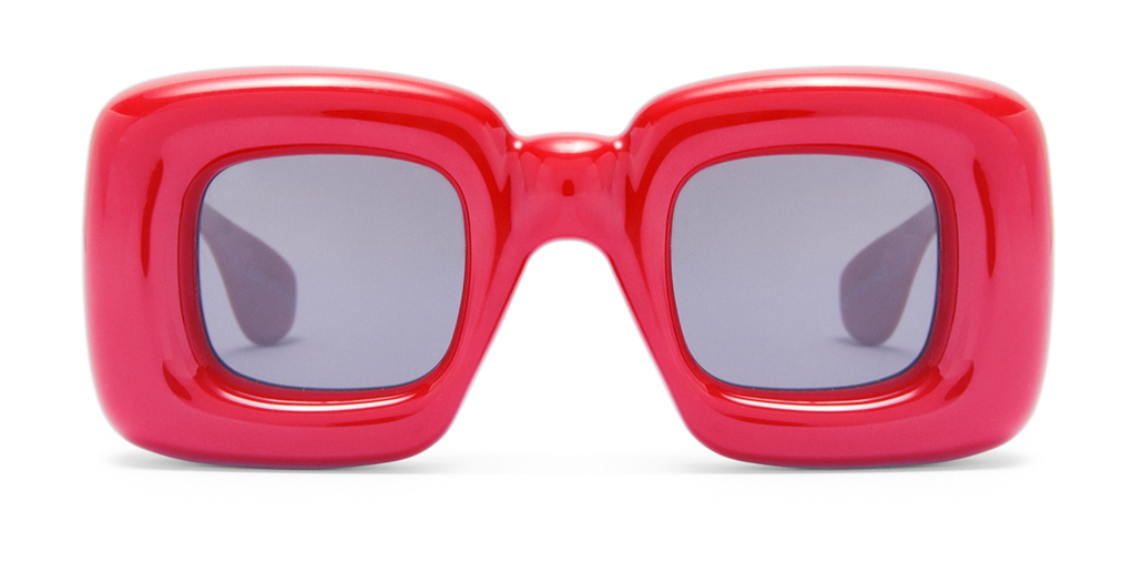 LOEWE Inflated rectangular sunglasses in nylon color lipstick